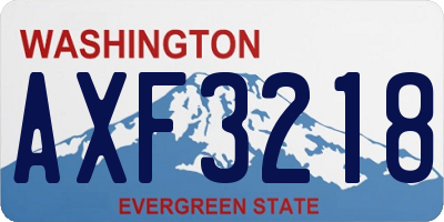 WA license plate AXF3218