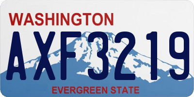 WA license plate AXF3219