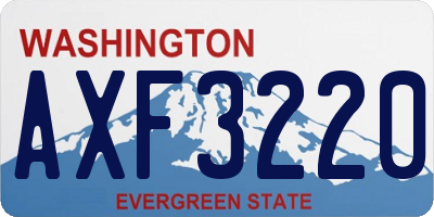 WA license plate AXF3220