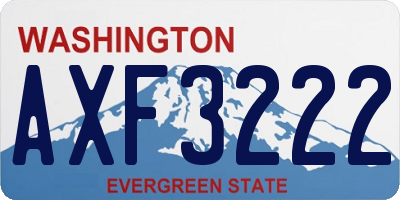WA license plate AXF3222