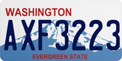 WA license plate AXF3223