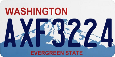 WA license plate AXF3224