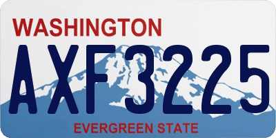 WA license plate AXF3225