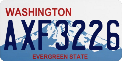 WA license plate AXF3226