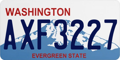 WA license plate AXF3227