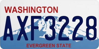 WA license plate AXF3228
