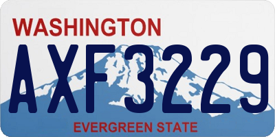 WA license plate AXF3229