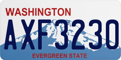 WA license plate AXF3230