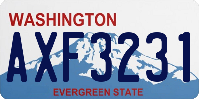 WA license plate AXF3231