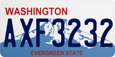 WA license plate AXF3232