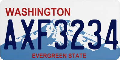 WA license plate AXF3234