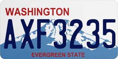 WA license plate AXF3235