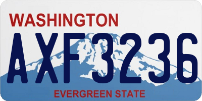 WA license plate AXF3236