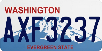 WA license plate AXF3237