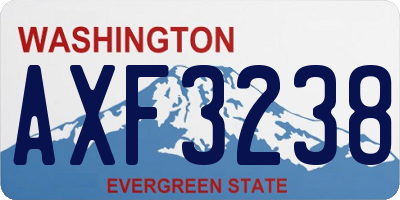 WA license plate AXF3238