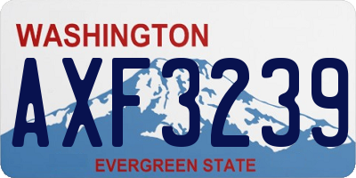 WA license plate AXF3239