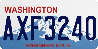 WA license plate AXF3240