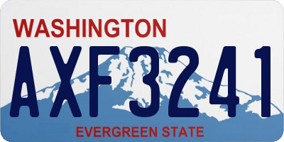 WA license plate AXF3241