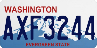 WA license plate AXF3244