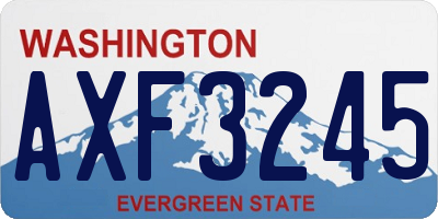 WA license plate AXF3245