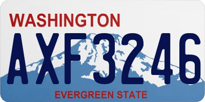 WA license plate AXF3246