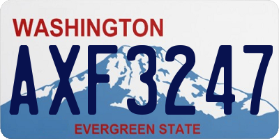 WA license plate AXF3247