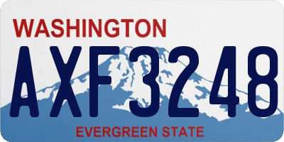WA license plate AXF3248
