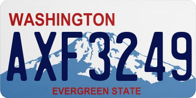 WA license plate AXF3249