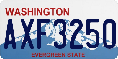 WA license plate AXF3250