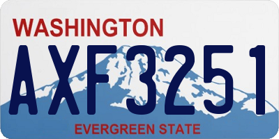 WA license plate AXF3251