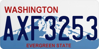 WA license plate AXF3253