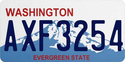 WA license plate AXF3254