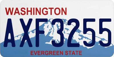 WA license plate AXF3255