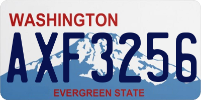 WA license plate AXF3256