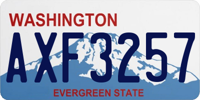 WA license plate AXF3257