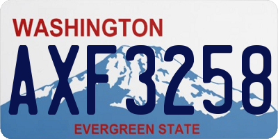 WA license plate AXF3258