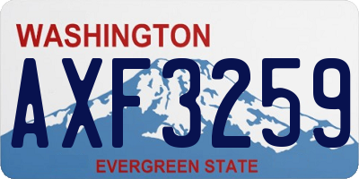 WA license plate AXF3259