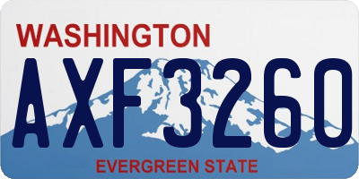 WA license plate AXF3260