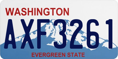 WA license plate AXF3261