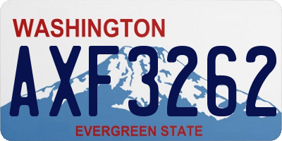 WA license plate AXF3262