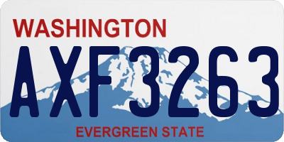 WA license plate AXF3263