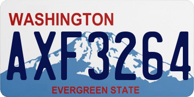 WA license plate AXF3264