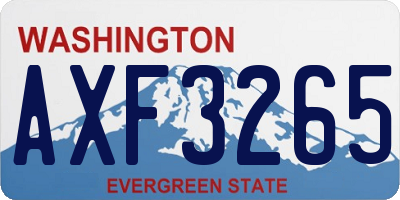 WA license plate AXF3265