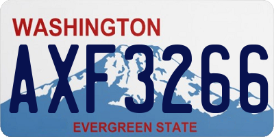 WA license plate AXF3266