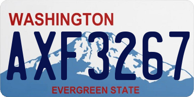 WA license plate AXF3267