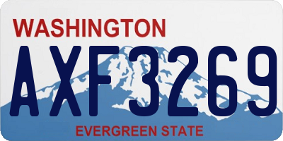 WA license plate AXF3269