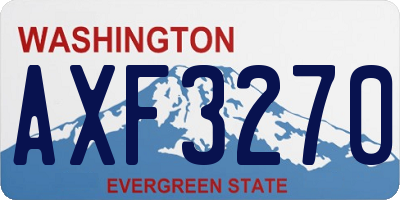 WA license plate AXF3270