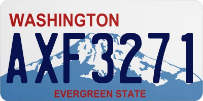 WA license plate AXF3271