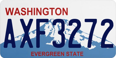 WA license plate AXF3272