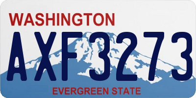 WA license plate AXF3273